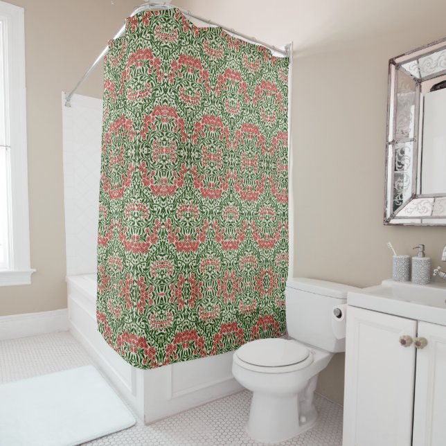 William Morris Michaelmas Daisy Flowers Pink Green (In Situ)