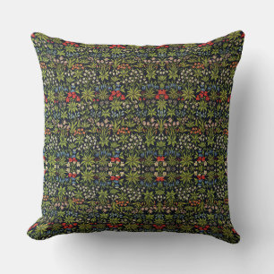 William Morris Millefluers Vintage Floral Pattern  Throw Pillow