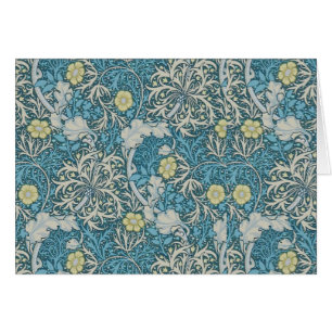 William Morris, motif Art nouveau, algues, bleu, f