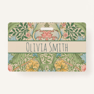 William Morris Myrtle Flower Floral Botanical Badge