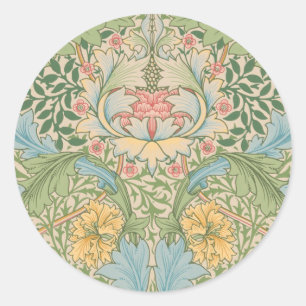 William Morris Myrtle Flower Floral Botanical Classic Round Sticker