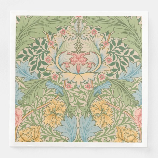 William Morris Myrtle Flower Floral Botanical Napkin (Front)