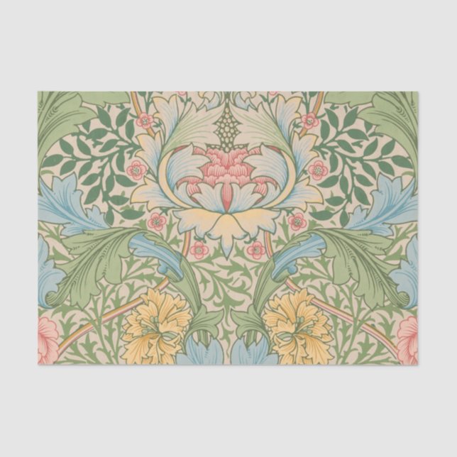 William Morris Myrtle Flower Floral Botanical Tissue Paper (Front)
