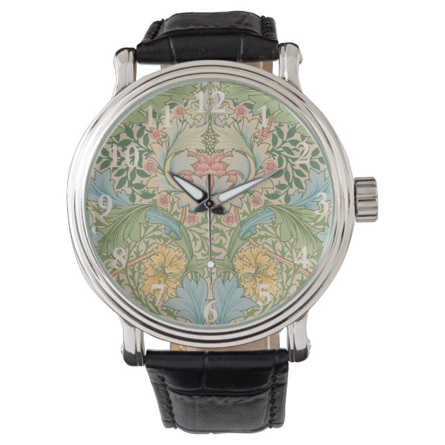 William Morris Myrtle Flower Floral Botanical Watch (Front)