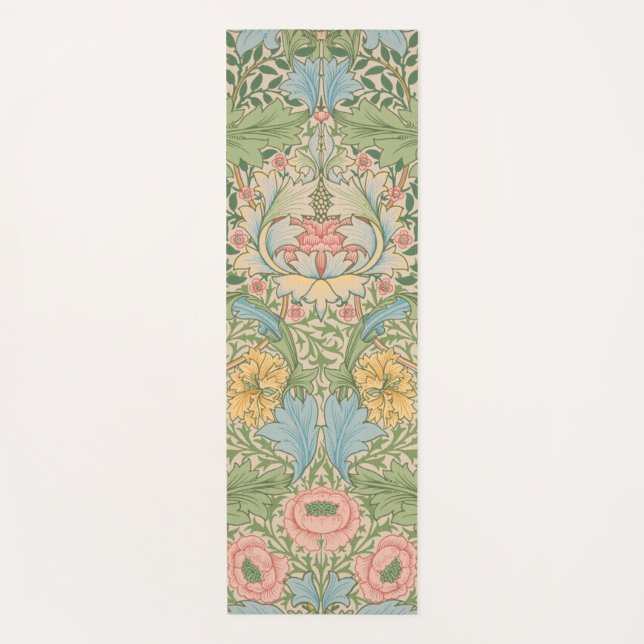 William Morris Myrtle Flower Floral Botanical Yoga Mat (Front)