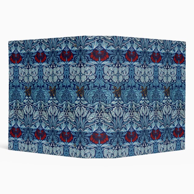 William Morris Navy Blue Tulip Rose Wallpaper Binder (Background)