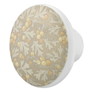 William Morris Oak and Acorn Ceramic Pull Knob