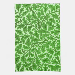 William Morris Oak Leaves, Emerald Green Kitchen Towel