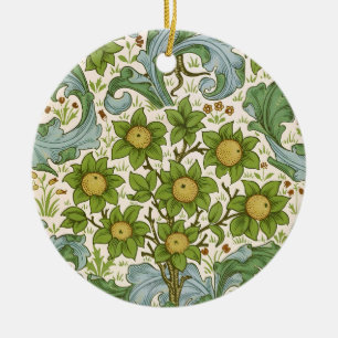 William Morris Orchard Green Floral Art Ceramic Ornament