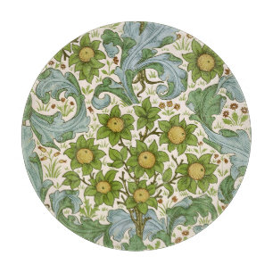 William Morris Orchard Green Floral Art Cutting Board
