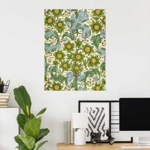 William Morris Orchard Green Floral Art Poster