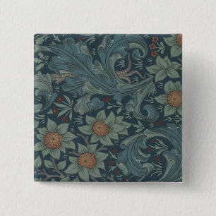 William Morris Orchard Pattern Art 2 Inch Square Button