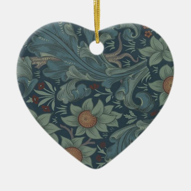 William Morris Orchard Pattern Art Ceramic Ornament (Front)