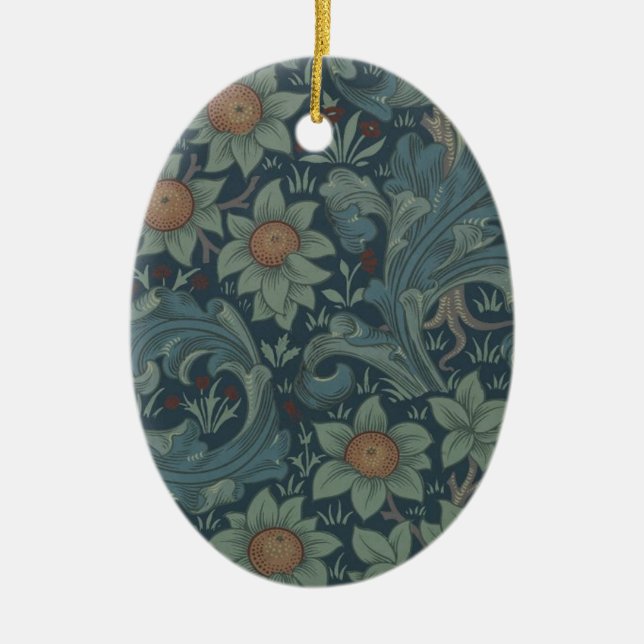 William Morris Orchard Pattern Art Ceramic Ornament (Front)