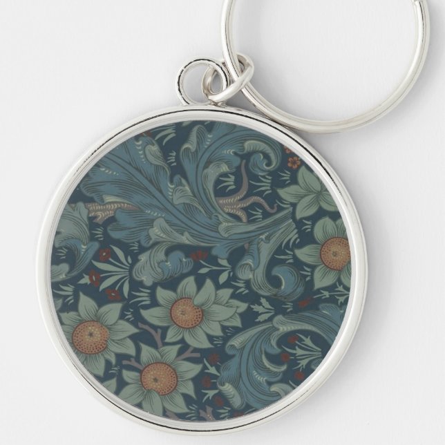 William Morris Orchard Pattern Art Keychain (Front)