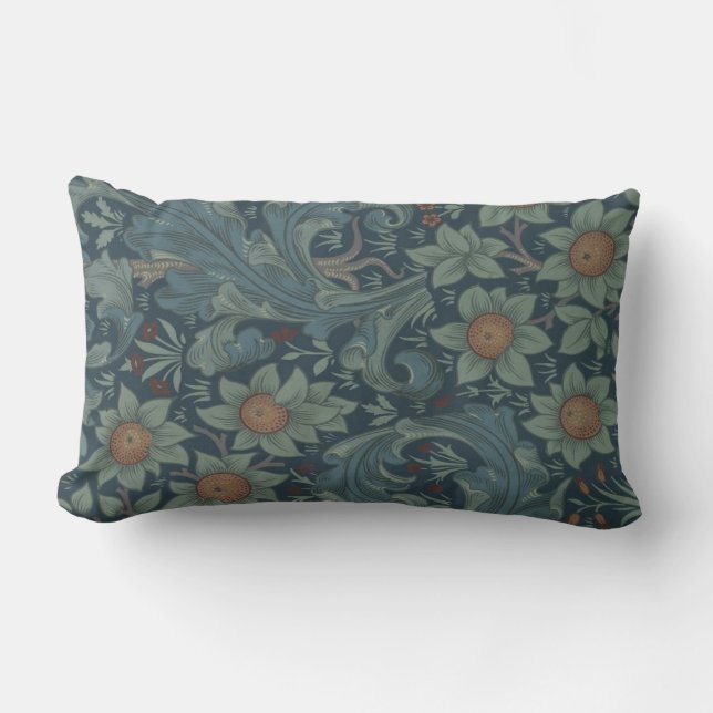 William Morris Orchard Pattern Art Lumbar Pillow (Front)
