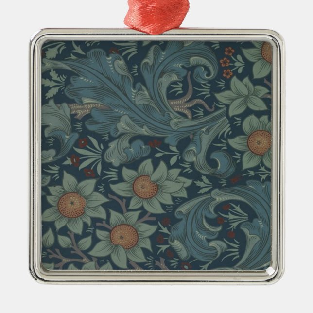 William Morris Orchard Pattern Art Metal Ornament (Front)