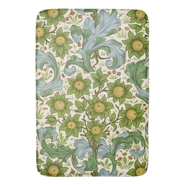 William Morris' Orchard Pattern Art Nouveau Bath Mat (Front Vertical)