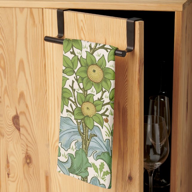 William Morris' Orchard Pattern Art Nouveau Kitchen Towel (Thirds Fold)