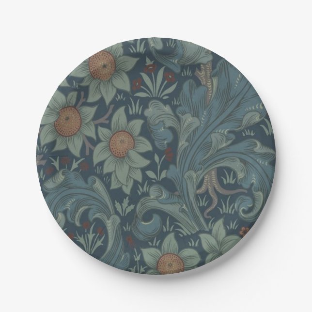 William Morris Orchard Pattern Art Paper Plate (Front)