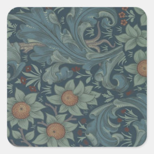 William Morris Orchard Pattern Art Square Sticker