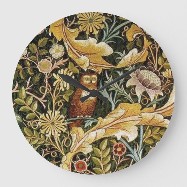 William Morris Owl an Acanthus Large Clock (Front)