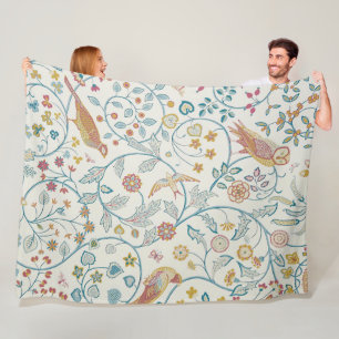 William Morris - Owl and Berries  Fleece Blanket