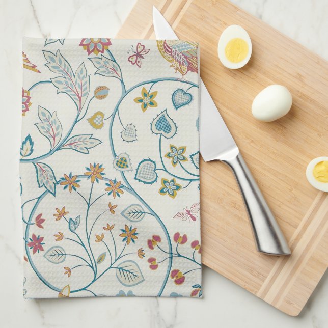 William Morris - Owl and Berries  Kitchen Towel (Quarter Fold)