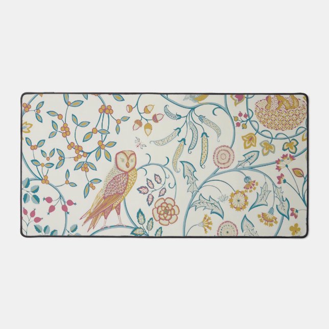 William Morris - Owl and Berries Wallpaper Desk Mat (Front)