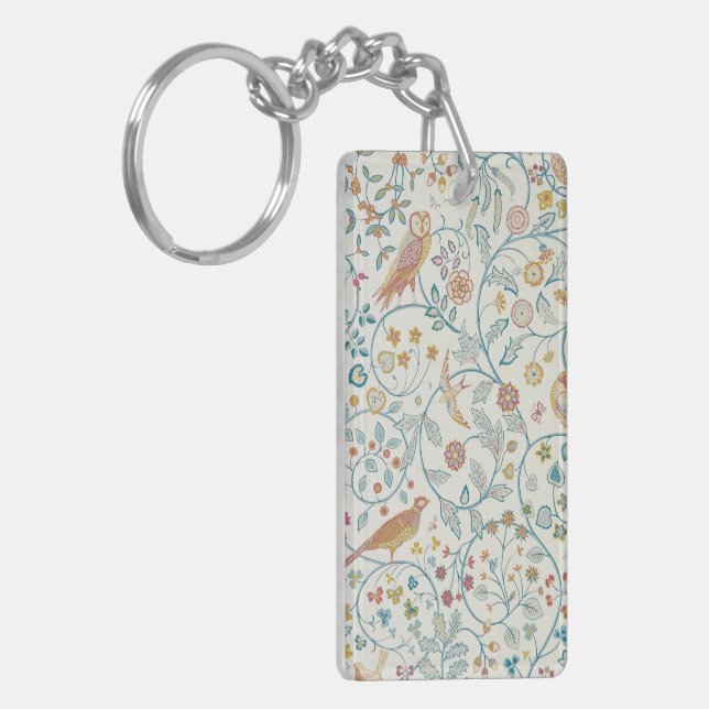 William Morris - Owl and Berries Wallpaper Keychain (Front Left)