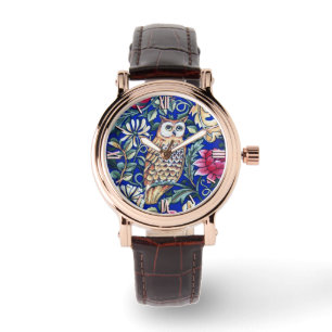 William Morris Owl Tapestry, Beige and Cobalt Blue Watch