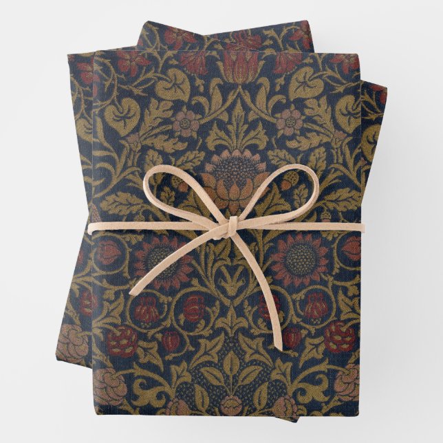 William Morris : Papier à enveloppement violet et  (En situation)