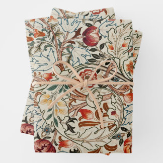 William Morris papier d'emballage floral coloré