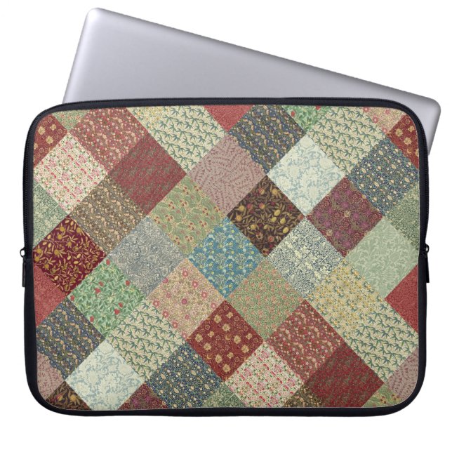 William Morris Patchwork Quilt Laptop Sleeve (Front)