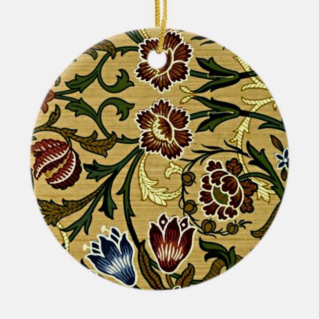 William Morris Pattern, Brocade Ceramic Ornament (Front)