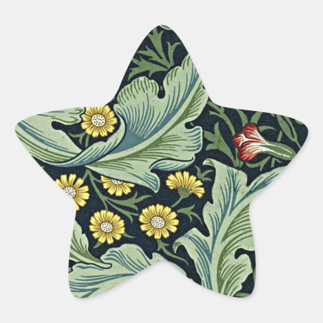 William Morris pattern, Leicester Star Sticker (Front)