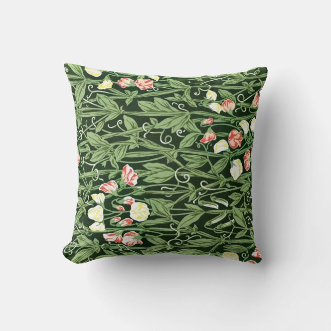 William Morris pattern, Sweetpea Throw Pillow (Front)