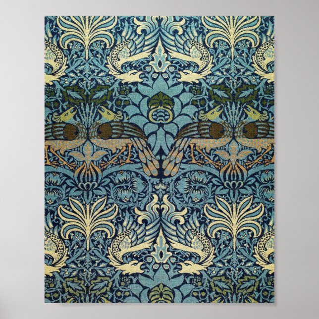 William Morris  Peacock and Dragon, famous pattern Poster (Front)