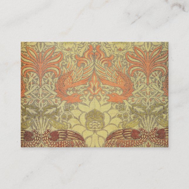 William Morris Peacock and Dragon Pattern Business Card (Front)