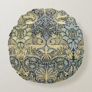 William Morris Peacock and Dragon Round Pillow