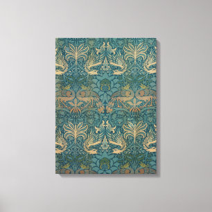 William Morris Peacock and Dragon Textile Design Canvas Print