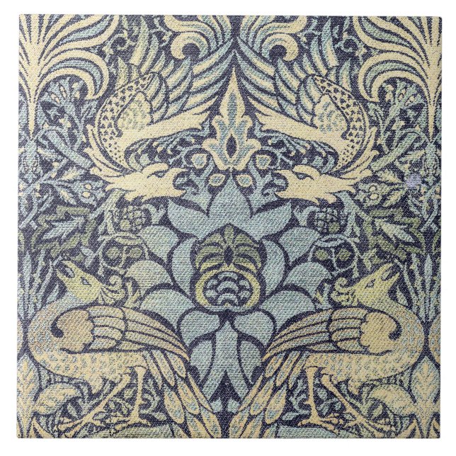 William Morris Peacock and Dragon Tile (Front)