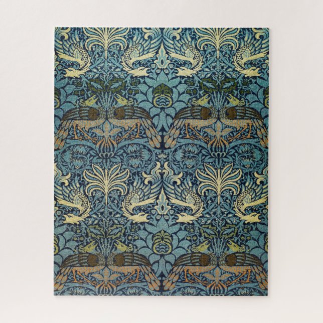 William Morris Peacock and Dragon Woven Design Jigsaw Puzzle (Vertical)