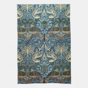 William Morris Peacock and Dragon Woven Design Kitchen Towel