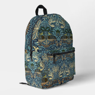 William Morris Peacock and Dragon Woven Design Printed Backpack