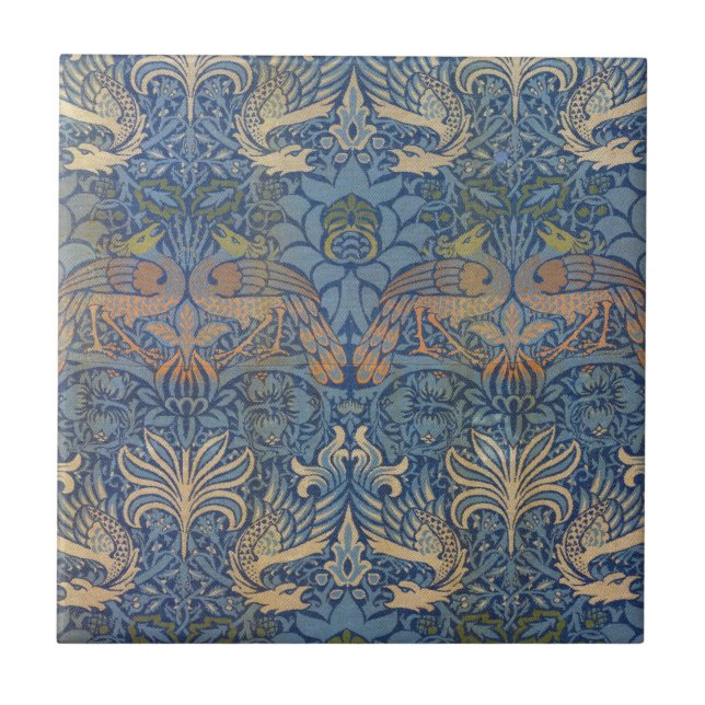 William Morris Peacock Design Tile (Front)