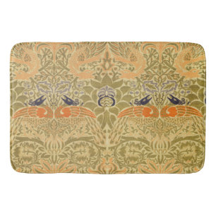 William Morris Peacock & Dragon Arts & Crafts Bath Mat