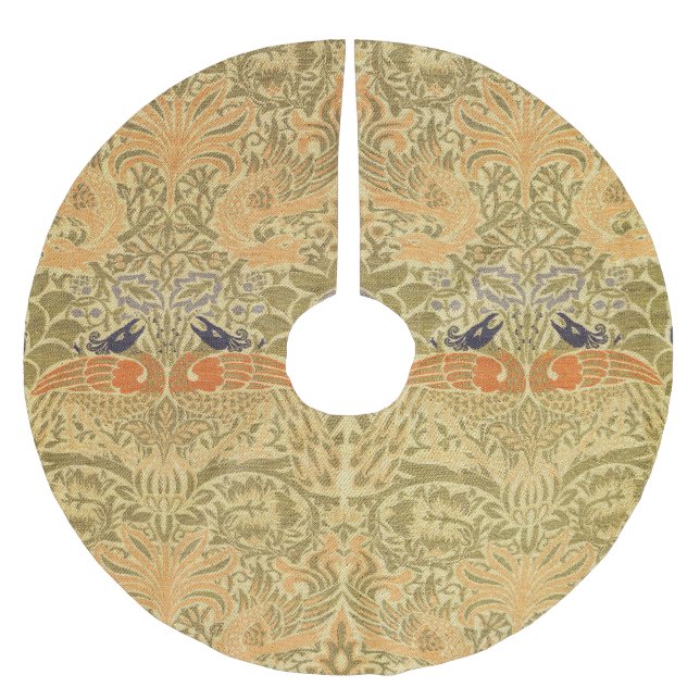 William Morris Peacock & Dragon Arts & Crafts Brushed Polyester Tree Skirt (Front)