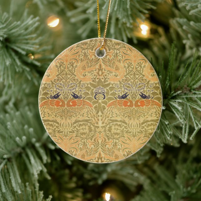 William Morris Peacock & Dragon Arts & Crafts Ceramic Ornament (Tree)