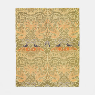 William Morris Peacock & Dragon Arts & Crafts Fleece Blanket